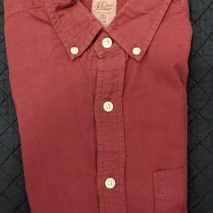 J Crew burgundy slim oxford